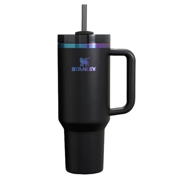Stanley 40 oz. Quencher H2.0 FlowState Tumbler Black Chroma Water Cup Bottle NEW - Picture 4 of 8